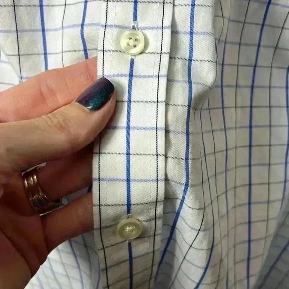 Chaps Classic Fit Twill Wrinkle Free Button Down Shirt Size Large - Picture 5 of 8